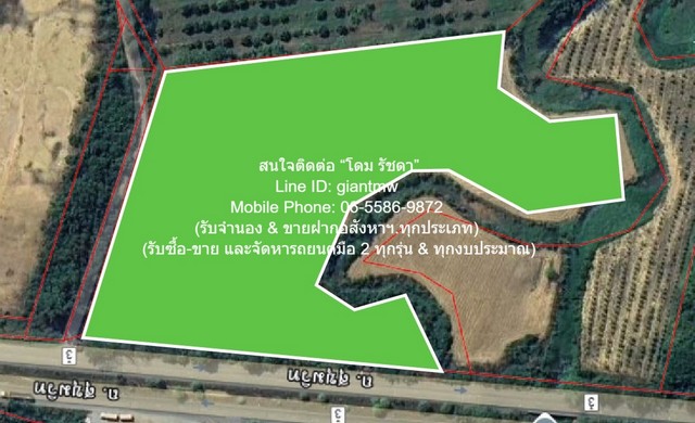 DSL-1057 ขาย ที่ดิน ขายที่ดินไร่สัปปะรดแปลงใหญ่ ติดถนนสุขุมวิท (ทางหลวงหมายเลข 3) และติดคลอง 16-2-2 ไร่ (6602 ตร.ว.) ราคา 4 ล้านบาท/ไร่  ระยอง    16 ไร่ 2 งาน 6602 ตารางวา ใกล้กับ