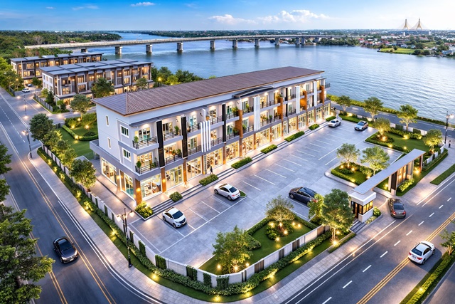 เศรษฐกิจ-คลองครุ เมืองสมุทรสาคร  ท่าทราย  อาคารพาณิชย์ 3 ชั้นหลังมุม  2-3นอน 3 ห้องน้ำ ใกล้ ตลาดคลองครุ 500ม. และ วัดคลองครุ 800 ม.