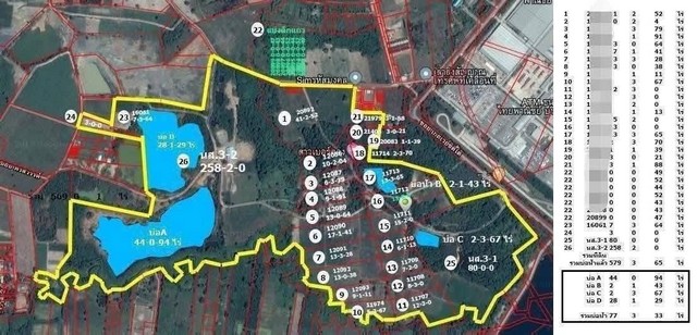 ขายที่ดินผังม่วงแปลงยาวฉะเชิงเทรา รวมพื้นที่ 579 ไร่ ที่ดินผังม่วงใกล้นิคมเกตย์เวย์ซืตี้ ผังม่วงลาย