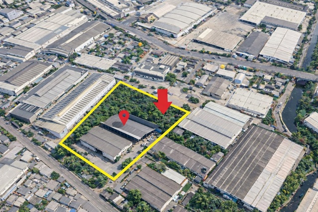 โรงงานพื้นที่สีม่วง พร้อมใบ รง 4  6 ไร่ 1 งาน 3005ตร.ม.  รอบสะพานวงแหวนอุตสาหกรรม ไบเทค บางนา 5 กม. ตลาดปู่เจ้า 2.4 กม.