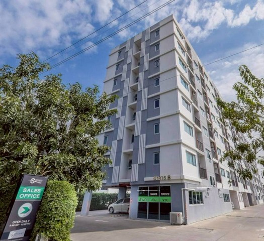 ขายคอนโด  S Condo สมุทรสาคร ถนนเศรษฐกิจ 1 พระราม2 ชั้น5  ห้องหัวมุม พร้อมเฟอร์นิเจอร์      ZW656