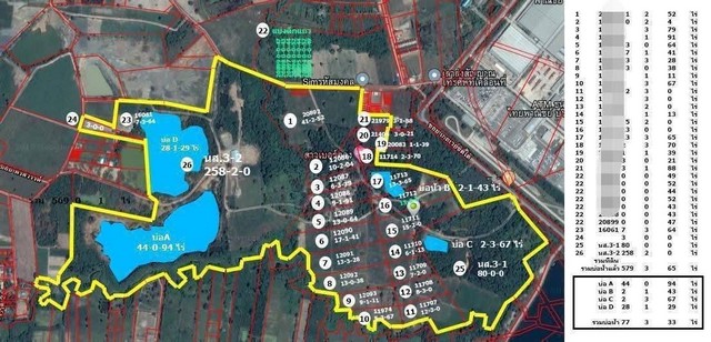#ขายที่ดินผังม่วงแปลงยาวฉะเชิงเทรา ผังม่วงใกล้นิคมเกตย์เวย์ซืตี้ ผังม่วงลาย  อ.แปลงยาว ฉะเชิงเทรา รวมพื้นที่. 579.  ไร่