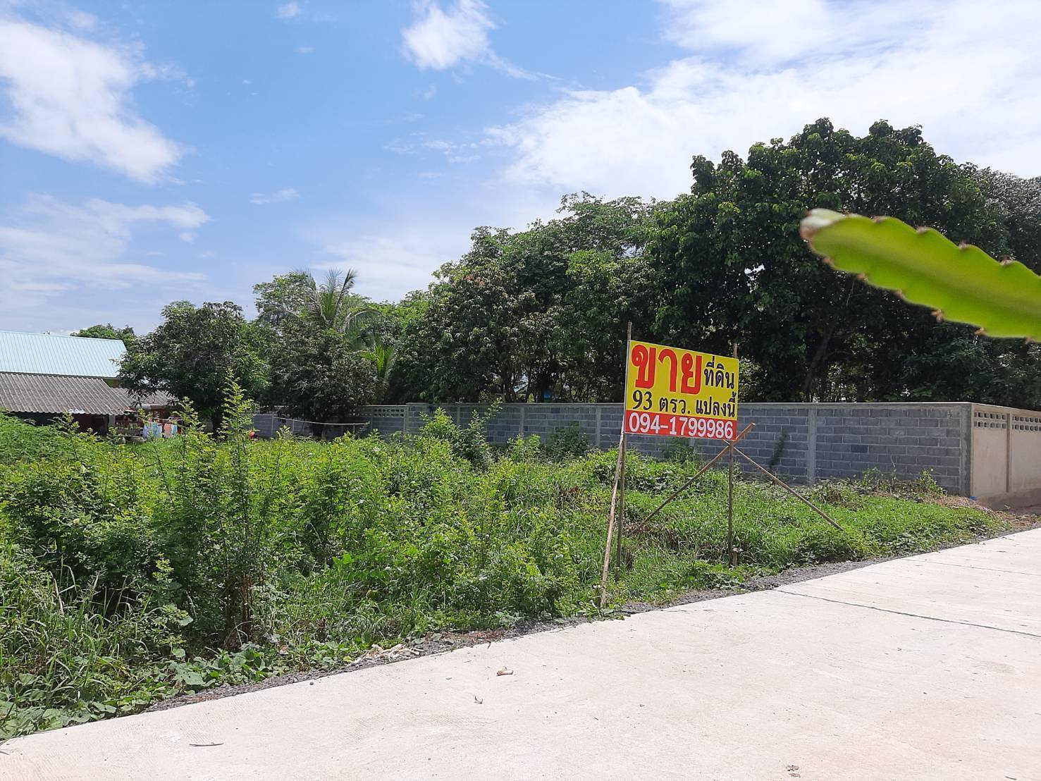 ขายที่ดินเปล่า 93 ตรว. ใกล้โรงเรียนนายร้อย จปร. อ.เมือง จ.นครนายก