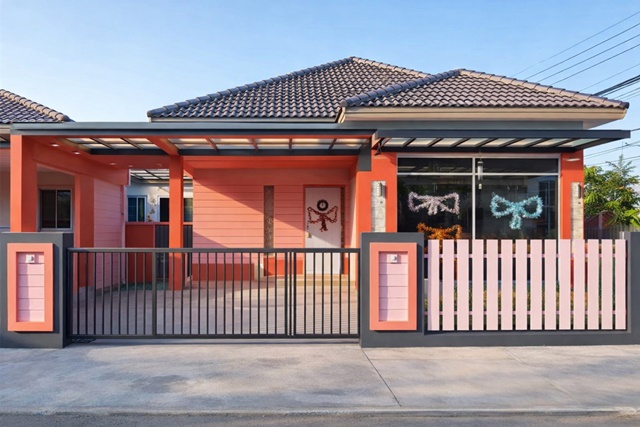 ต่อเติมหลังคาโรงจอดรถให้เช่าบ้านเดี่ยว 2นอน ศรีมหาโพธิ 1น้ำ 304 อบต.ท่าตูม 950ม. 49 ตร.ว. 180ตร.ม.