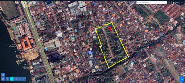 ที่ดินเมืองสมุทรปราการ ถนนสุขุมวิท27 ซอยปุณศิริ เนื้อที่ 13-2-71.5 ไร่ วาละ 45000 บาท เมืองสมุทรปราการ