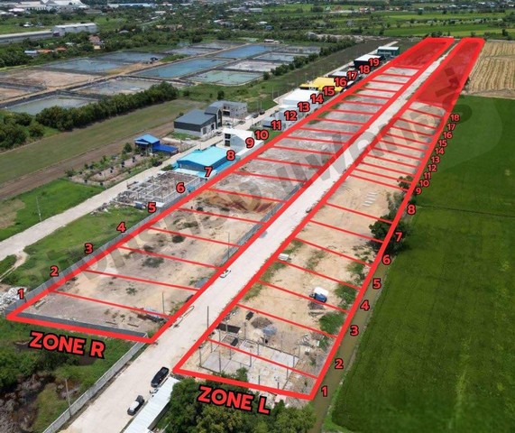 P1841 ขายที่ดินเปล่า พร้อมสร้าง โกดัง ออฟฟิศ ถ.กาญจนาภิเษก กม.9 บางบัวทอง สุพรรณบุรี 340จังหวัดนนทบุรี