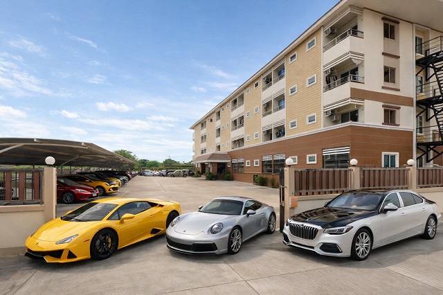 รร.ปลวกแดง 260ม. ให้เช่าอพาร์ทเมนท์ 66ห้อง รพ. ปลวกแดง 300ม. อำเภอ 380ม.ที่ดิน 1 ไร่ 400 ตร.ว. 2800ตรม. อาคารห้องพัก พร้อมแอร์ทุกห้อง