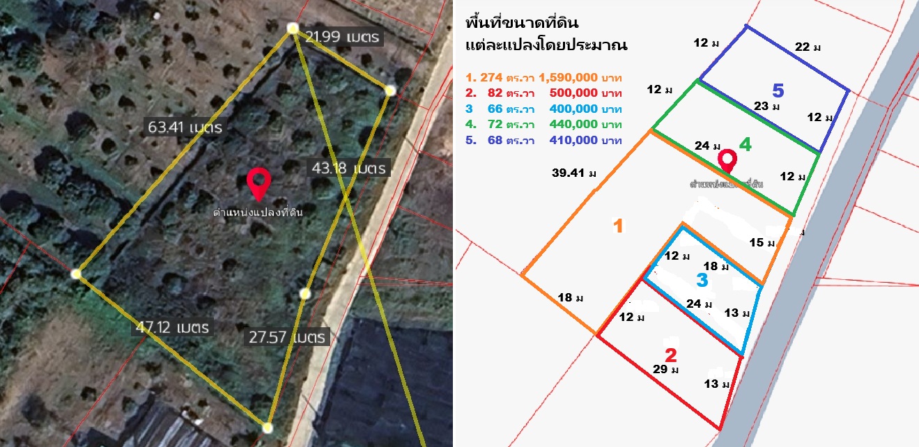 ที่ดินแบ่งขาย 66-274 ตร.วาถมแล้ว ติดถนนใหม่ ทำเลน่าอยู่ ใกล้นิคมลำพูน