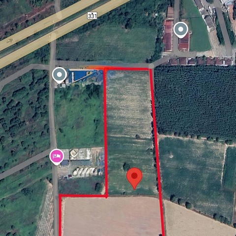 ขายด่วนที่ดินใกล้นิคมเกตเวย์แปลงยาวฉะเชิงเทรา 25-1-78 ไร่ โฉนดครุฑแดง พื้นที่ สีเหลือง