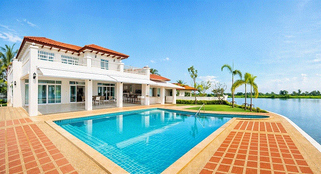Best Ocean Golf1.2กม. ตลาดมหาชัย2.64 กม.  เซ็นทรัล มหาชัย 4.2 กม. 7 น้ำ 304 ตร.ว. 1216 ตร.ม. Pool Villa เช่าใหญ่หรู   5-7นอน  2 ชั้น