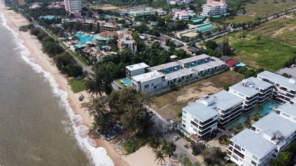 ขายที่ดินติดทะเล 2-0-2 ไร่ ติดทะเล ชะอำ โซนหาดส่วนตัว