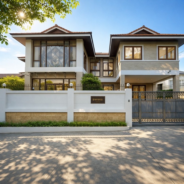 ราชพฤกษ์ 4-5นอน ให้เช่าบ้านเดี่ยว 2ชั้นหลังใหญ่  บ้านหรูวัสดุพรีเมียม เต็มพื้นที่  580ตร.ม 145ตร.วา เดอะเซอร์เคิล ราชพฤกษ์ 2.1กม