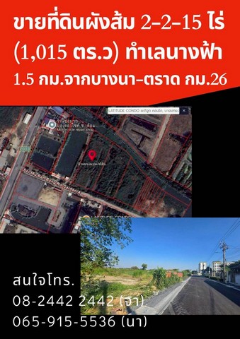 ขายที่ดิน 2-2-15 ไร่ ซอยเอแบค บางนา (บางนาการ์เด้น 4)