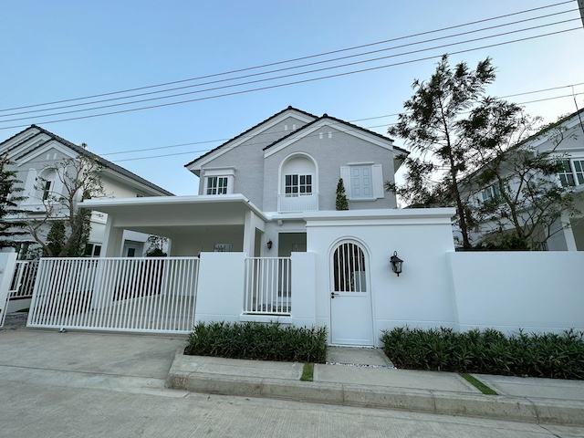 BH3857 ให้เช่าบ้านเดี่ยว ชัยพฤกษ์ บางนา กม.15 บ้านติดสวนส่วนกลาง ใกล้ Mega Bangna