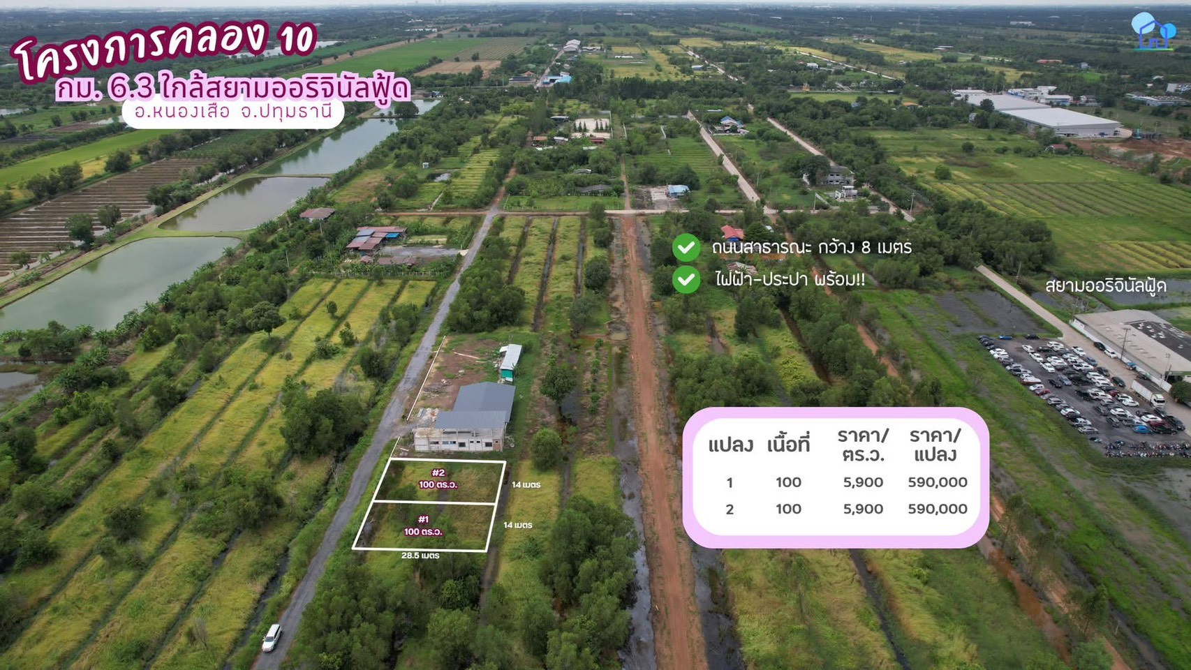 ขายที่ดินคลองสิบ เหมาะสำหรับสร้างบ้านอยู่อาศัย บ้านสวน