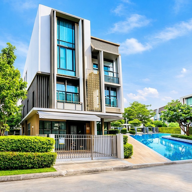 บ้านใหม่ พร้อมเฟอร์ฯ 2 จอดรถ  3นอน 4น้ำทาวน์โฮมหรู 3นอน 4น้ำ วงศ์สว่าง7-15 ใกล้BTS ติวานนท์ 500ม. 6แอร์ บ้านหลังมุม 18 ตร.ว.207 ตร.ม.