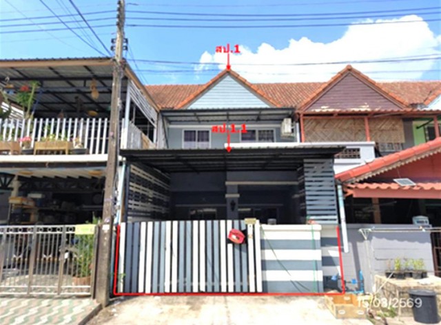 ขายทาวน์เฮ้าส์ปทุมธานี โครงการ แดนทอง วิลเลจ อำเภอสามโคก