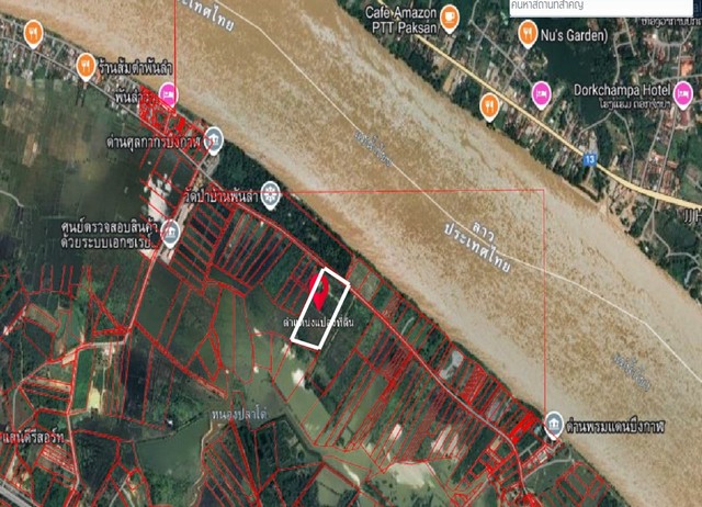 ที่ดินแปลงใหญ่ ริมแม่น้ำโขง บึงกาฬ เนื้อที่รวม 33 ไร่ 1 งาน 43 ตร.ว.