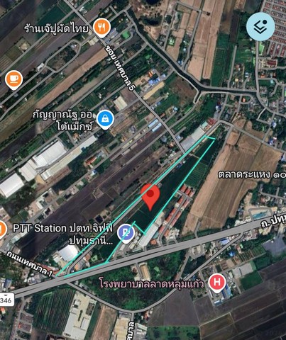 ขายที่ดินแปลงสวย 29-2-71 ไร่  ติดถนนใหญ่ ลาดหลุมแก้ว ปทุมธานี หน้ากว้าง 130 ม. ติด PTT  ใกล้ตลาดระแหง 100 ปี