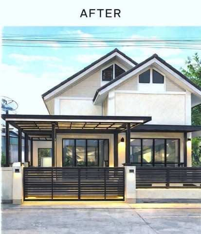 บ้านแฝดชั้นเดียวรีโนเวทพร้อมอยู่ ม.อยู่สบายริมน้ำ (ฝั่งนิคมอมตะนคร)