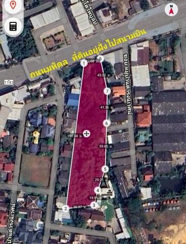 ขายที่ดินติดถนนมหิดลเชียงใหม่ อำเภอเมืองเชียงใหม่ จังหวัดเชียงใหม่ เนื้อที่ 4 ไร่ 1 งาน 1.5 ตารางวา